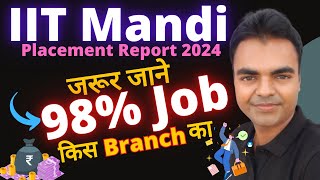 IIT Mandi Placements Report 2024 BTech CSE Package MTech Average Salary Best BTech Branch in IIT [upl. by Elizabet]