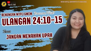 Renungan MTPJ GMIM minggu ini  bacaan kitab Ulangan 241015 [upl. by Mosby]