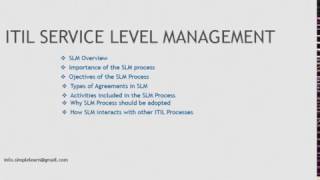 ITIL Service Level Management [upl. by Griffiths]