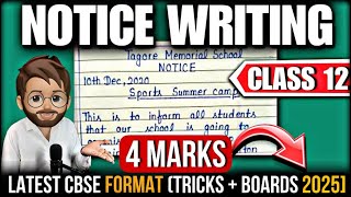 Notice writing  Notice writing class 12  Notice format class 12  BOARDS 2024 [upl. by Gibbs]