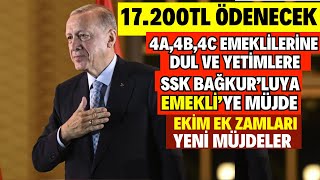 4A4B4C EMEKLİ MAAŞLARI 17200TL EK ZAM YENİ MAAŞ TABLOSU YENİ SSK BAĞKUR SGK MAAŞ ARTIŞLARI KASIM [upl. by Sinnel]