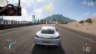 Porsche 718 Cayman GTS  Forza Horizon 5  Road Race  Steering Wheel Gameplay [upl. by Ajdan316]