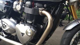 Thruxton R Exhaust  Without Decibel Killer [upl. by Anamuj]