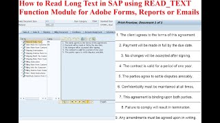 SAP Adobe Forms How to Read Long Text in SAP using READTEXT Function Module for Forms Reports [upl. by Florine238]