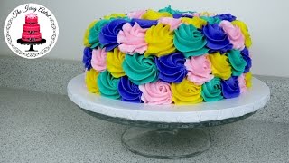 Rose Swirl Rosette Cake  How To With The Icing Artist [upl. by Aivatal]