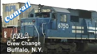 Conrail Train TV LA changes crews and departs Buffalo NY May 8th 1999 Time 700pm [upl. by Atidnan]