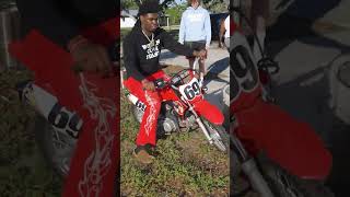 Quez2RR Tries To Ride Danny Duncans Dirtbike [upl. by Ahkos]