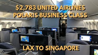 2500 United Polaris Business Class 7879 Dreamliner Los Angeles to Singapore [upl. by Esertal]