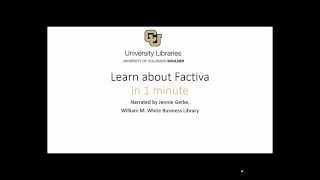 Learn about Factiva in 1 Minute [upl. by Asile]