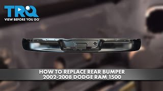 How to Replace Rear Bumper 20022008 Dodge Ram 1500 [upl. by Strauss653]