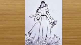 How to draw a girl step by step  Girl drawing for beginners  Pencil sketch easy way [upl. by Kcirrez]