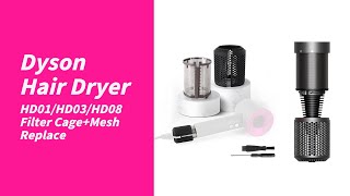 Dyson Hair Dryer Filter Remove Cage Replace HD01HD03HD07HD08 [upl. by Erised]