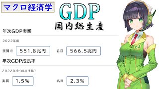 マクロ経済学1「GDP（国内総生産）」【VOICEROID解説】 [upl. by Trakas]