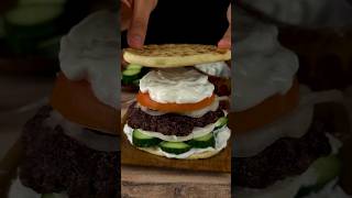 Burger but GREEK 🇬🇷  Ep5 burger greekfood greekcuisine easyrecipe food recipe [upl. by Emoreg]