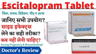 Escitalopram Oxalate 5 mg 10 mg 20 mg Tablet Uses Dosage amp Side Effects in Hindi  Escitalopram [upl. by Rexferd890]