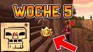 SCHATZKARTE GREASY GROVE Fortnite Woche 5 Schatz Suche Battle Pass Season 4 deutsch [upl. by Novahs]