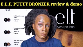 ELF PUTTY BRONZER review amp demo on Dark skin [upl. by Mauchi]