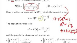 Negative binomial moment generating function [upl. by Cicero541]