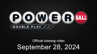 Powerball Double Play drawing for September 28 2024 [upl. by Harding23]