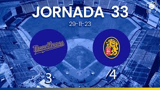 JORNADA 33 RESUMEN  Navegantes del Magallanes 3  Leones del Caracas 4 2324 291123 [upl. by Aicinod311]