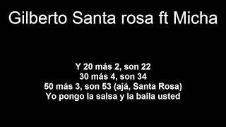 Suma y Resta  Gilberto Santa Rosa feat Micha Letra [upl. by Intruok582]