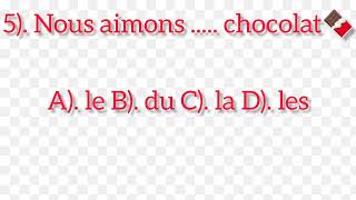 French Quiz Les articles définis Indéfinis et Partitives French articles Can you score 3030 [upl. by Rubliw]