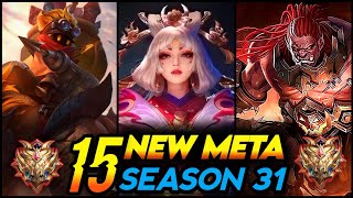 15 NEW META HEROES SEASON 31  Mobile Legends Tier List [upl. by Culver271]