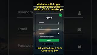 Create Website SigninSignup Form  HTML CSS JavaScript  shorts [upl. by Isleana794]