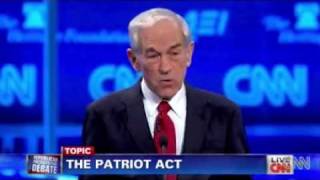 Patriot Act Debate Ron Paul vs Gingrich [upl. by Aneema]