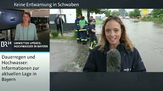 BR24live Wetter Update  Hochwasser in Bayern [upl. by Yadrahs]