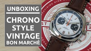 UNBOXING Geckota Chronotimer  chronographe mécaquartz style années 70 [upl. by Onfre725]