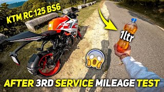 KTM RC 125 BS6 1 litter Mileage TEST AFTER 3RD SERVICE  shocking results😍 [upl. by Sydel]