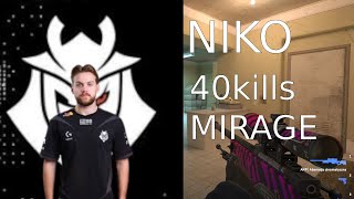 NiKo 40kills  Mirage  FACEIT Ranked  Sep 16 2024 [upl. by Iliam]