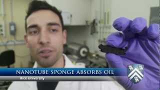 Nanotube sponge soaks up oil [upl. by Nelluc]