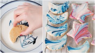 How to Marble Sugar Cookies  Royal Icing [upl. by Anyalram562]