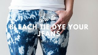 How to Bleach Tie Dye Your Jeans  DIBY Club [upl. by Lorine]