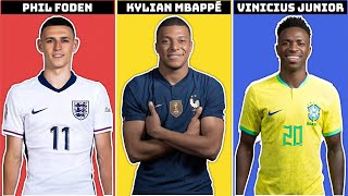 Phil Foden vs Kylian Mbappe vs Vinicius Jr Comparison 2024 [upl. by Huberman]