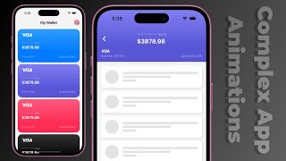 Complex App UI Animations  Wallet App UI  SwiftUI [upl. by Ahsieki]