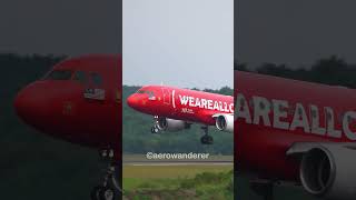 The SMOOTHEST A320 landing ever seen  shorts aviation airasia landing plane kualalumpur [upl. by Anaeel]