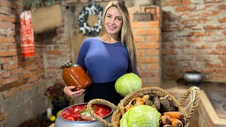 Cooking Traditional Ukrainian Borsch with Ribs l Tomato Soup Recipe [upl. by Niple510]