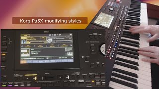 Korg Pa5X tutorial Modifying styles [upl. by Enelahs772]