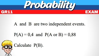 Probability Grade 11 Exam [upl. by Itram]