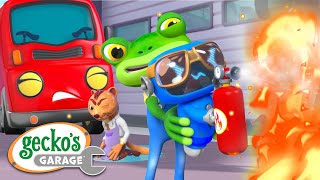 Gecko the Firefighter  Geckos Garage  Trucks For Children  Cartoons For Kids [upl. by Nyleimaj]