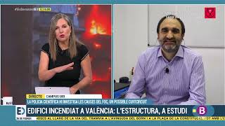 Conseqüències incendi edifici del Campanar València  Entrevista a Els Dematins dIB3  26022024 [upl. by Azyl]