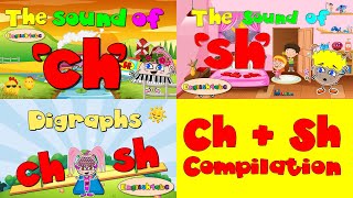 The Letters CH  SH  The Sound of ch and sh  Digraphs  Compilation  Phonics Mix [upl. by Acinaj]