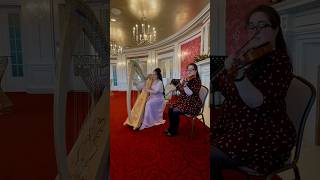 Wedding Performance at Château Frontenac harp violin castle wedding weddingmusic bridgerton [upl. by Winstonn164]