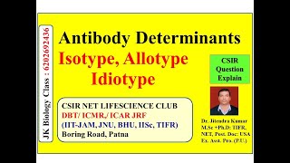 Isotypes allotypes amp idiotypes  Types of antibody determinants  Video lecture by Dr Jitendra Kr [upl. by Esdras]