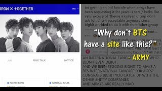 BTS NEWS BigHit Launched An International TXT Fancafe And BTS Fans Are Pissed [upl. by Stoller]