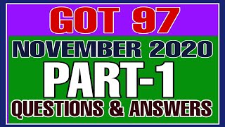 GOT 97 NOVEMBER 2020 QUESTIONS WITH ANSWERS PART 1  DEPARTMENTAL TESTS [upl. by Ervine]