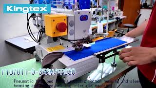 Kingtex FTU7011EG030  Semi Auto Sleeve Hemming Interlock Machine [upl. by Nerita]